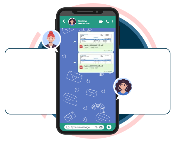 send direct invoices on whatsapp